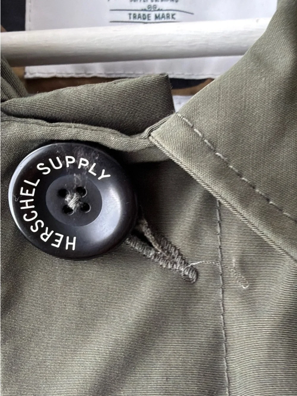 Herschel Supply Company Olive Trench Coat with Classic Collar - Picture 2 of 14